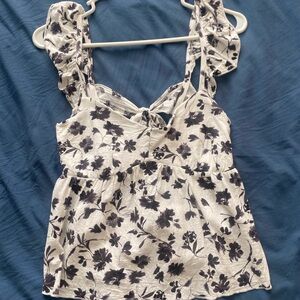 URBAN Romantics White Ruffled Camisole Blouse